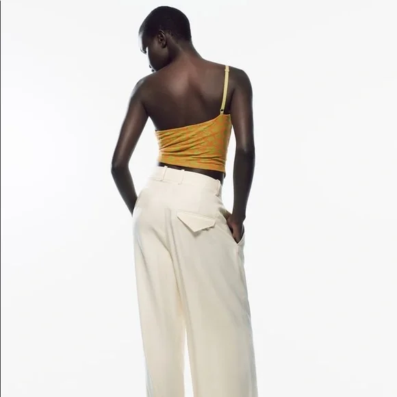 SOLD‼️ ZARA ASYMMETRIC JACQUARD TOP - Picture 4 of 7